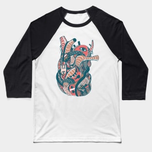 Teal Salmon Light Heart Baseball T-Shirt